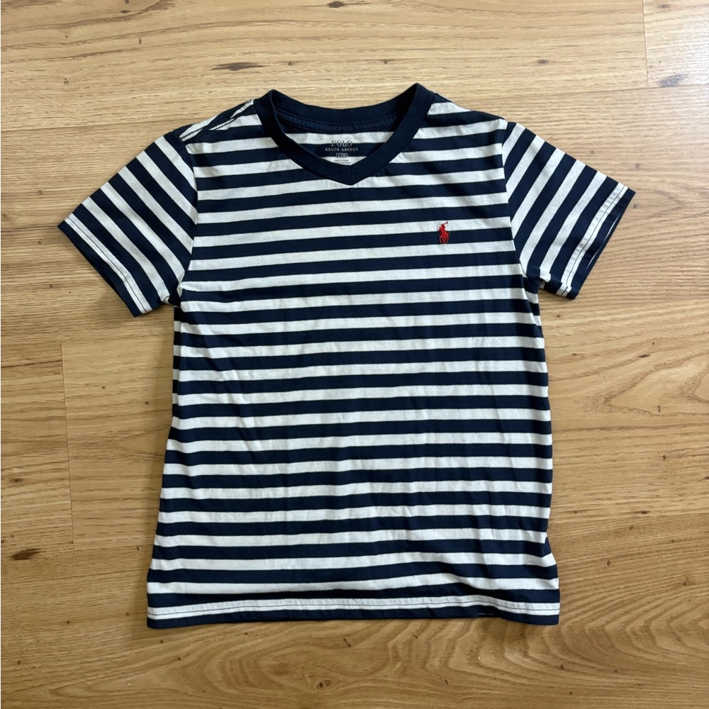 Ralph Lauren Polo Striped Navy Boys Shirt